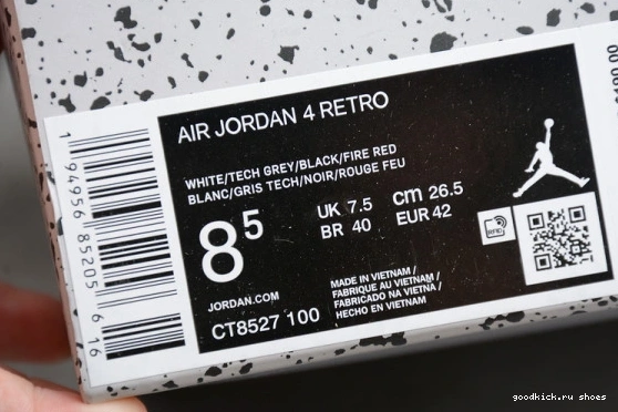 (2021) CT8527-100 Oreo Jordan Retro CT8527-100 4 Air White 0211